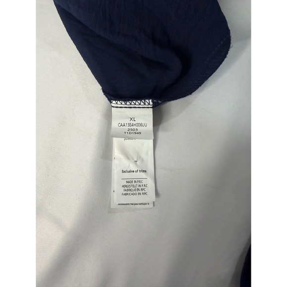 Cupshe Navy Blue Textured Wide Leg Jumpsuit V-Neck Short Sleeve XL - Picture 6 of 7